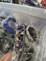 Women’s Lot of Multicolor Embellished Floral Headbands Rhinestone Beaded