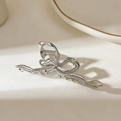 Punk Silver Metal Hair Claw Clip Non Slip Irregular Pattern Hair Claw for Thick