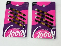 Goody Stay Tight Faux Tortoise Shell Barrettes 2 Sets of 4 Made in 2020