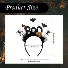 1Pcs Halloween Headbands for ,Glitter Black Halloween Headband with BOO Text …