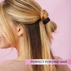scünci No Damage Super Comfy Hair Ties, Black, 20pc, Fine Hair