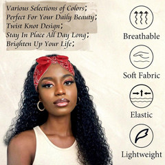 6 Pack Bow Headbands Paisley Prints Boho Bandana Headband Rabbit Ears Head Wraps