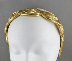 shiny gold lamé headband 1.5″ wide faux leather headband hair band accessory