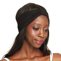Satin Lining Headbands for Women Thick Hair 1 Count (Pack of 1) Black