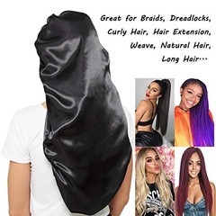 Extra Large Satin Bonnet for Sleeping Wide Elastic Band Hair Wrap Cap for