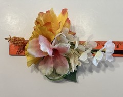 Tropical Floral Tiki Party Wedding Silk Flowers & Lime Hair Clip Handcrafted #47