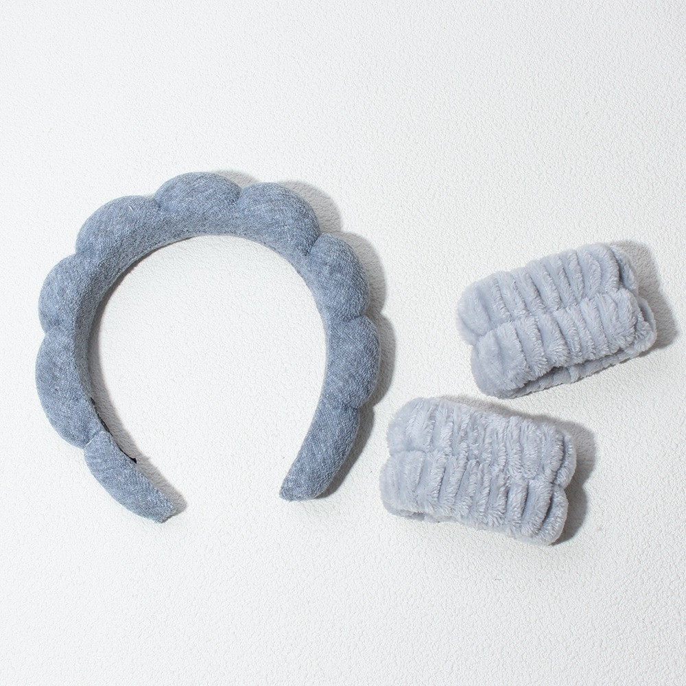 Fashion Microfiber Washing Wristbands Scrunchies Puffy Headband Spa Bubble