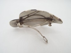 Abalone Mother of Pearl Silver Tone Fish Shaped Hair Clip Barrette