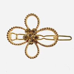USA FLOWER Hair Clip Hairpin Rhinestone Crystal Elegant Unique Gold Brown 34