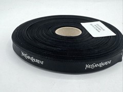 YSL Yves Saint Laurent Black Satin Ribbon, RARE. Sell by the yard