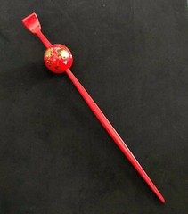 Japanese Geisha Hairpin Kanzashi Red Hair Stick Headwear Kimono Sakura Blossom