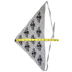 Handmade Crochet Bat Granny Sq Bandana Grey Gothic Kerchief Scarf cottagecore