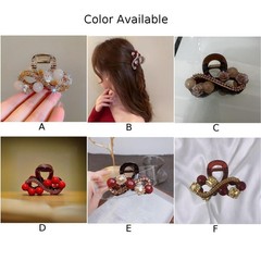 Medium 6cm Hair Claw Clip for Women Korean Style Flower Pearl Acrylic Hairpin