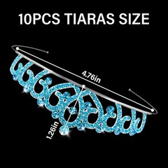 10 Pcs Blue Tiaras Crowns Headband for Women – Bulk Blue Crystals Princess Cr…