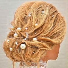 Star Hair Clips Pearl Hair Pins Rhinestone Moon Decorative Bobby Pins Gold