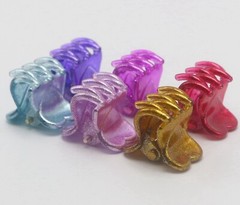 12/24pcs Mixed Color Plastic Cute Heart Mini Hair Claw Clip 15mm Hairpins Kids