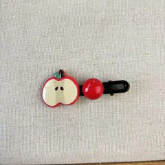 4PCS Apple & Star Hair Clips Set, Cute Red Fruit-themed Hairpins, Adorable Hair