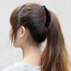 2 Pieces 10 for cm Banana Hair Clips Black Square for Head Plastic Barrette