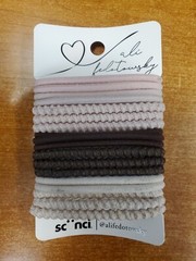6 Packs of 18: Scunci Ali Fedotowsky Elastic Hair Ties Browns/Pinks (6684)-R9P1b
