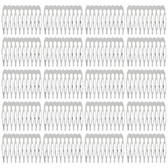 20 Pack Bulk 10 Teeth Silver Metal Side Hair Combs Plain Blank Crafting DIY Wire
