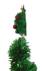 Festive Scrunci Tree Headband Green Tinsel Bouncy Springs Metal Bell Balls