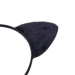 Velvet Cat Ears Headband,Black Plush Cat Headpiece Cute Cat Costume Accessori…