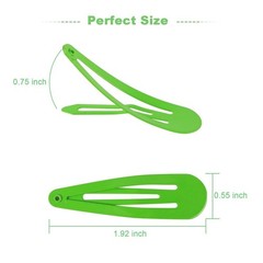 120PCS Colorful Snap Hair Clips 2” Metal Barrettes for Girls Women with Box