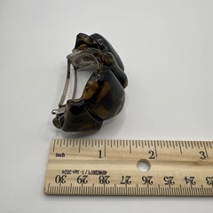 VTG Brevete SGDG French Hair Barrette Ponytail Clip Holder Faux Tortoise Brown