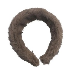 Autumn Winter Mink Fur Headband for Women, Fluffy Plush Thick Hair Band