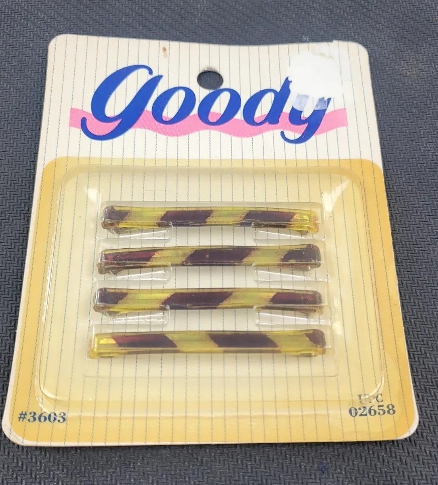 Vintage Goody Stay Tight Barrettes 2 In Faux Tortoise 4 Pack NOS 1990 Movie