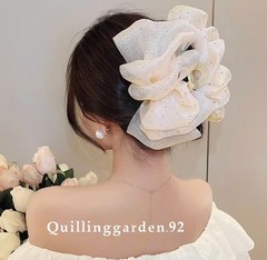 Luxury Oversized Chiffon Flower Hair Claw Clip for Women Elegant Bridal Wedding