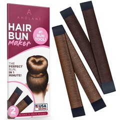 2 Pack Women’s Hair Bun Maker French Twist Hair Fold Wrap Snap Brown Sturdy