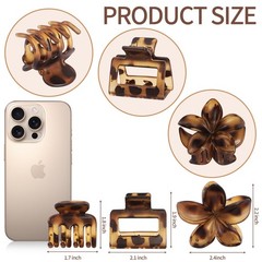 3 Styles Medium Hair Clips for Women 9 Pcs Small Claw Thin Tortoise