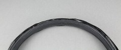 Black braided headband faux patent leather band grip teeth braid 5/8″ wide