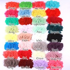 7*12cm Chiffon Fabric Flowers Handmade Rose Silk Flower For DIY Hair Accessories