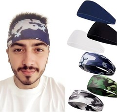 Sweat Headbands for Men,6 Pack Workout Sports Hairband for Gym, Ideal for Fitnes