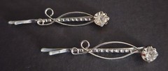 Vintage Hair Pin Lot Rhinestone & Faux Pearl Accents Set Of (3)