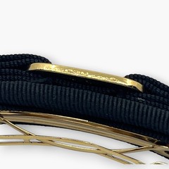 Salvatore Ferragamo Vara Bow Hair Barrette Black Gold Made in Italy