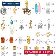 200 Pcs Hair Beads Jewelry, Dreadlock Jewelry for Hair Braids, Hair Accessories