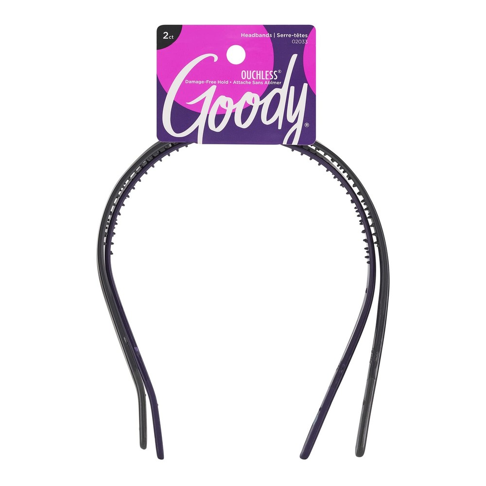 2 Count Ouchless Flex Thin Pressure-Free Headband Assorted Colors Soft Fit