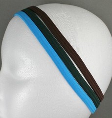 Dark Colors set pack of 6 stretch elastic sport headband no metal 3/8″ hair band