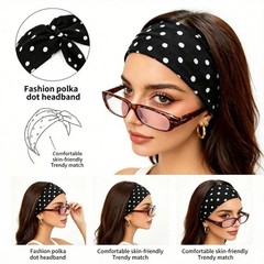 Polka Dot Headband Women Wide sweatband Hair Band Non Slip Hair Accessory