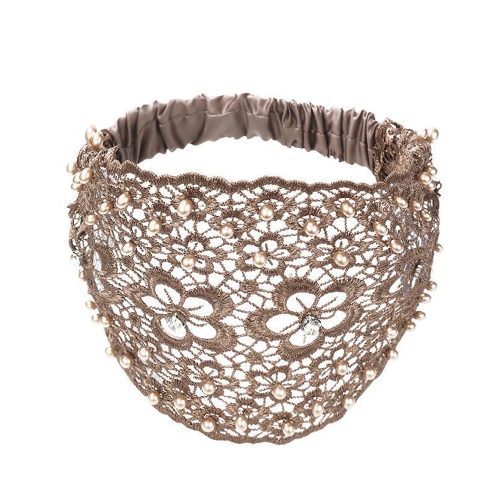 Pejlnd Lace Headbands for Women – 1Pcs 1 Count (Pack of 1), Pearl Hollow