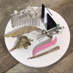 Vintage Hair Accessories Mixed Lot of 7 Metal / Plastic Barrette Hair Clip
