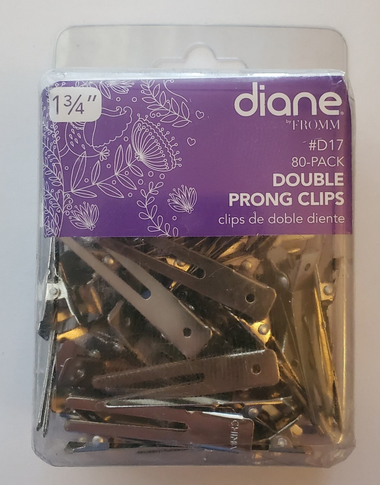 Diane, 1.75″ Double Prong Hair Clips, Rustproof Aluminum, Reusable, 80 Pack, New