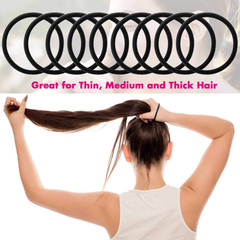 200 Pcs Black Elastics Hair Ties Small Bulk Hair Ties Hair Bands (4Mm)