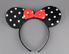 Black minnie mouse ears headband ear hair band costume polka dot mickey