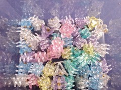 Vtg 10 Qty Glitter Flower Hair Small Clips Assorted Colors Daisy Style *12-1