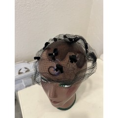 Vintage Women’s Black Veiled Fascinator Cocktail Hat