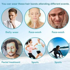 6 PCS Metal Hair Headband Wave Style Hoop Band Comb Sports Hairband Men Women